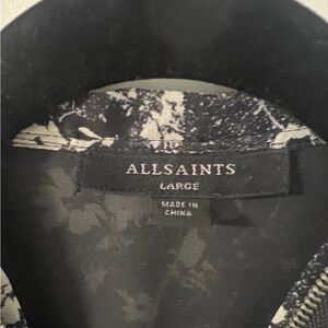 AllSaints Jayda Lisk  Zip Front Floral Chiffon Sleeveless Dress Size Large